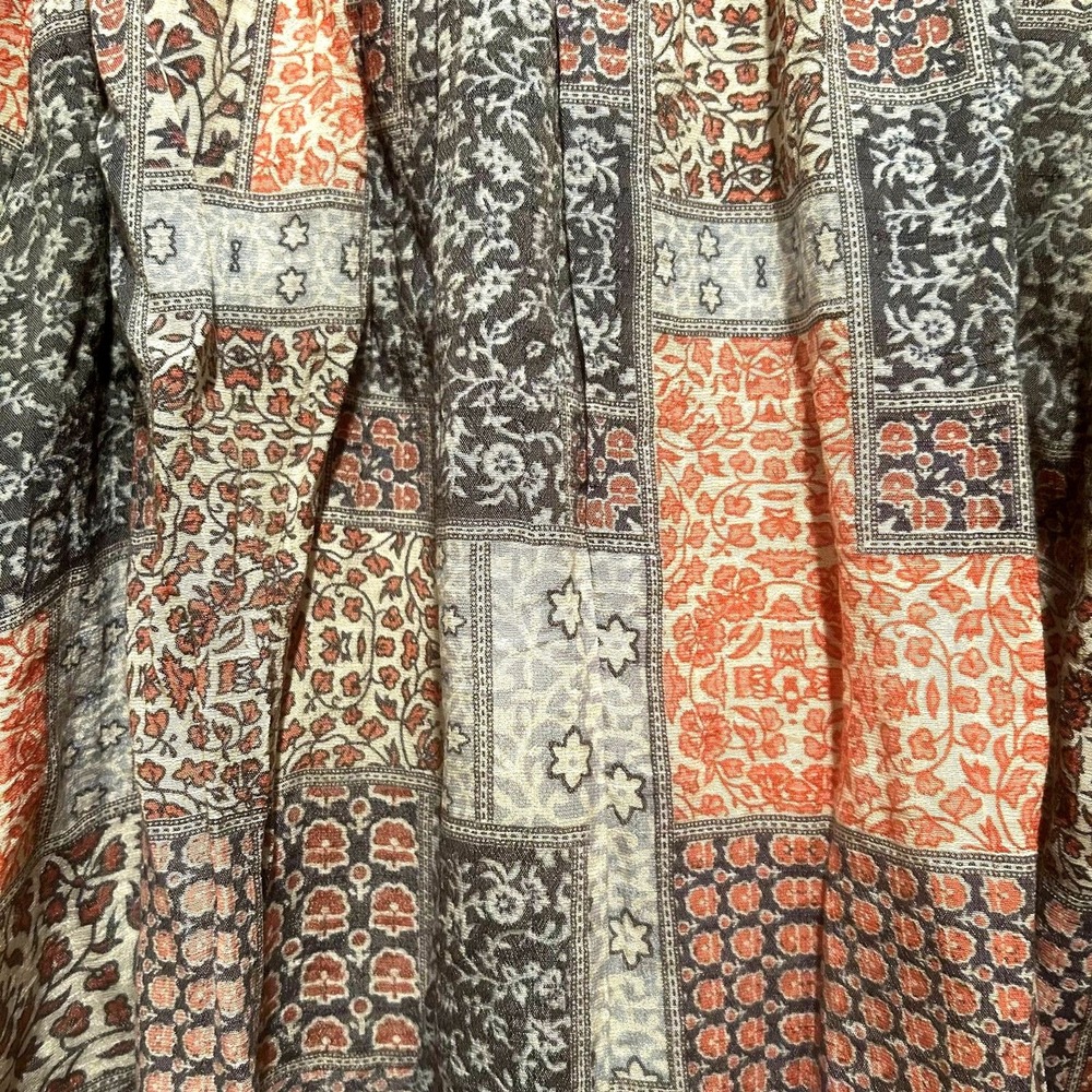 Como Vintage Boho Peasant Patchwork Style Top-Blu… - image 2